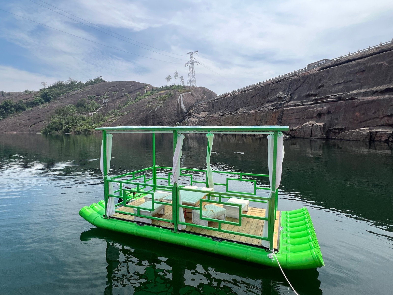 floating plastic bamboo boat floating plastic bamboo boat